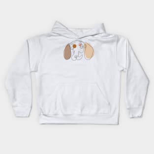 Modern One line Abstract Dachshund Kids Hoodie